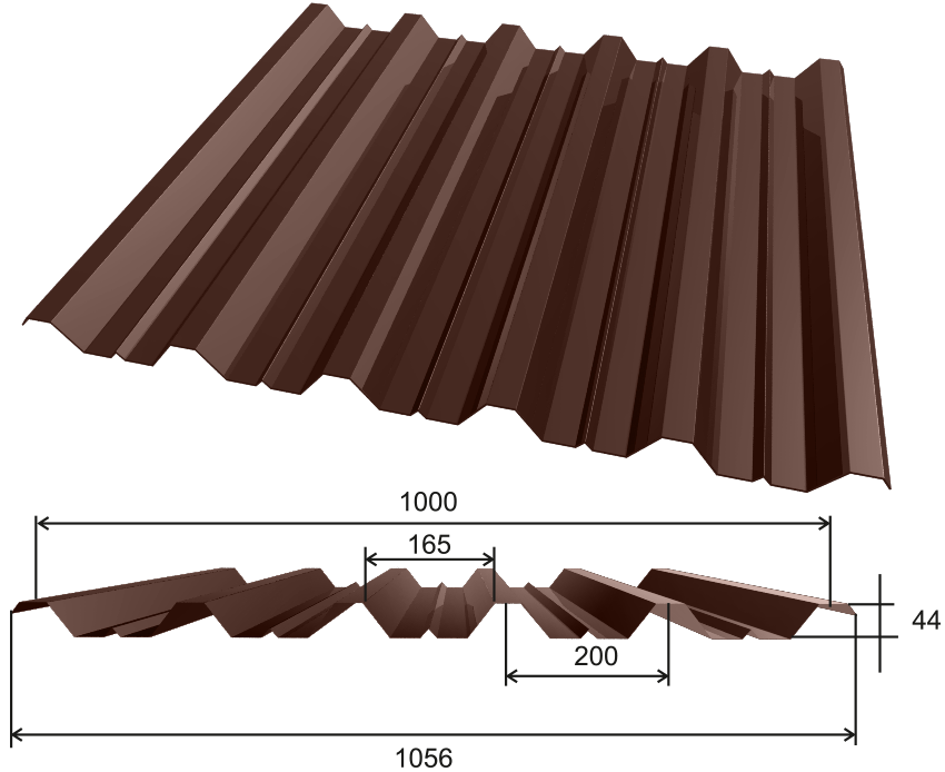 Профнастил НС44-1000